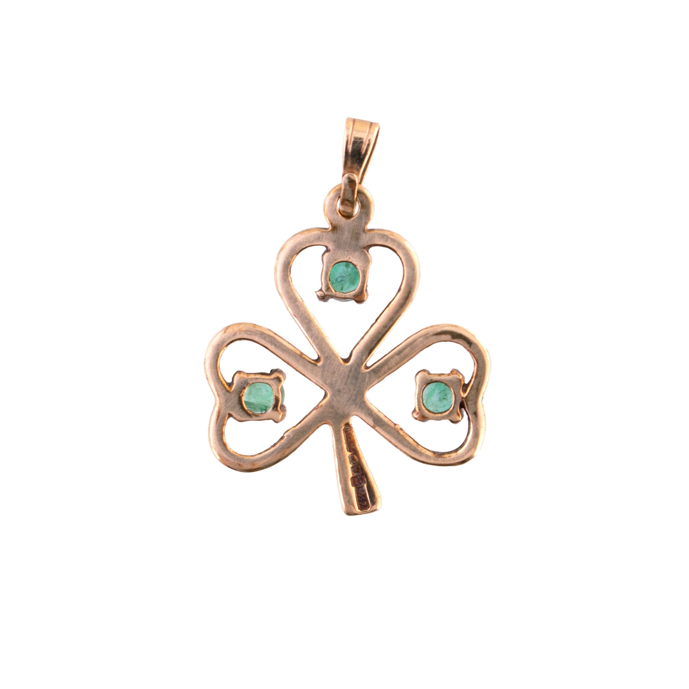 Vintage 10K Gold Emerald Clover Charm