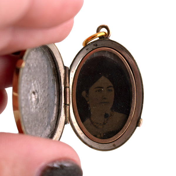 Gold Filled Tiger's Eye Cameo Locket