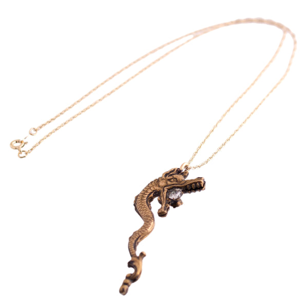 Upcycled Dragon Hat Pin Necklace