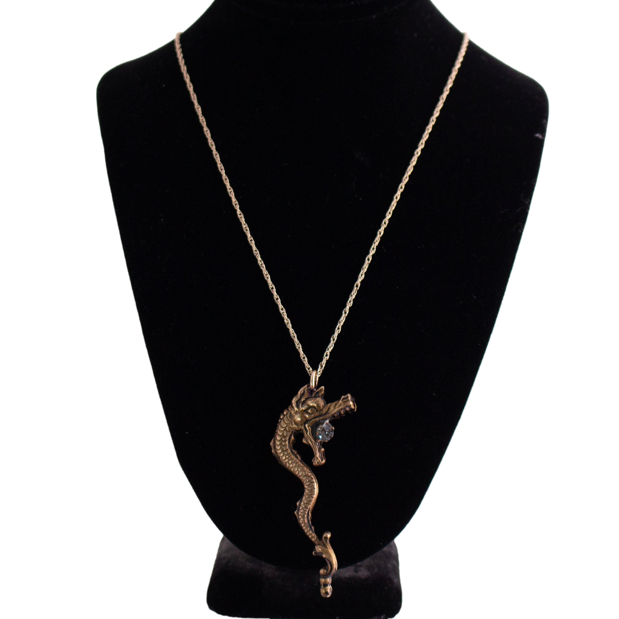 Upcycled Dragon Hat Pin Necklace