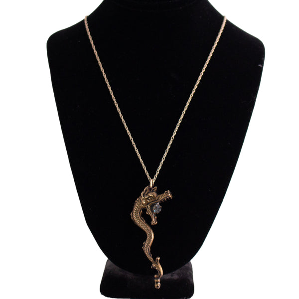 Upcycled Dragon Hat Pin Necklace