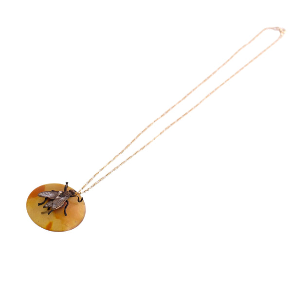 Upcycled Hat Pin Fly Necklace