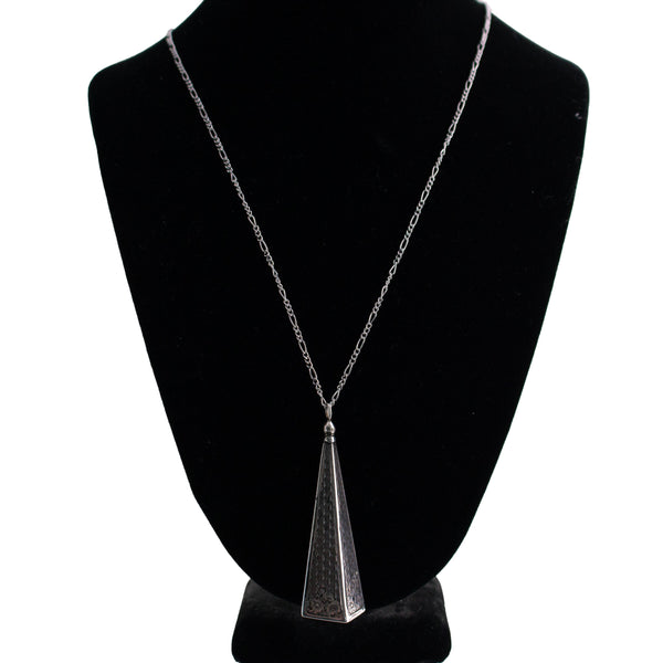 Sterling Geometric Upcycled Hat Pin Necklace