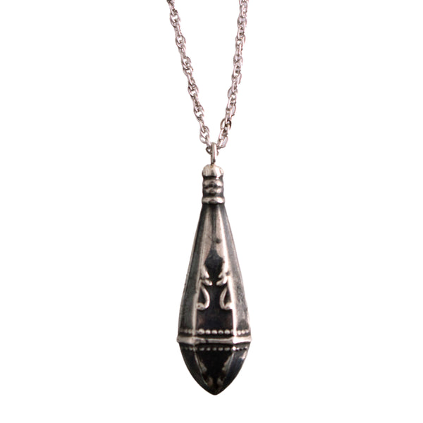 Sterling Art Nouveau Tear Shaped Upcycled Hat Pin Necklace