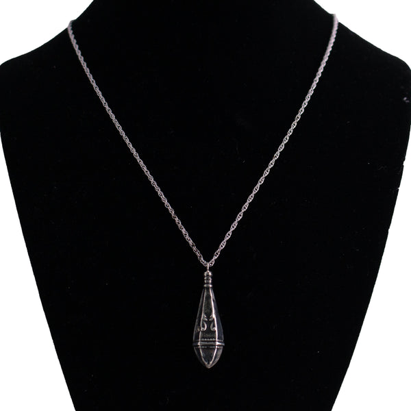 Sterling Art Nouveau Tear Shaped Upcycled Hat Pin Necklace