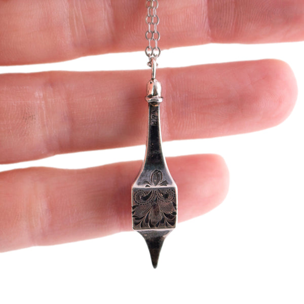 Sterling 3 Dimensional Upcycled Hat Pin Necklace