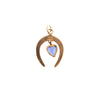 14K Gold Synthetic Sapphire Horseshoe Charm