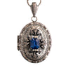 Silver Tone Book Link Necklace with Locket