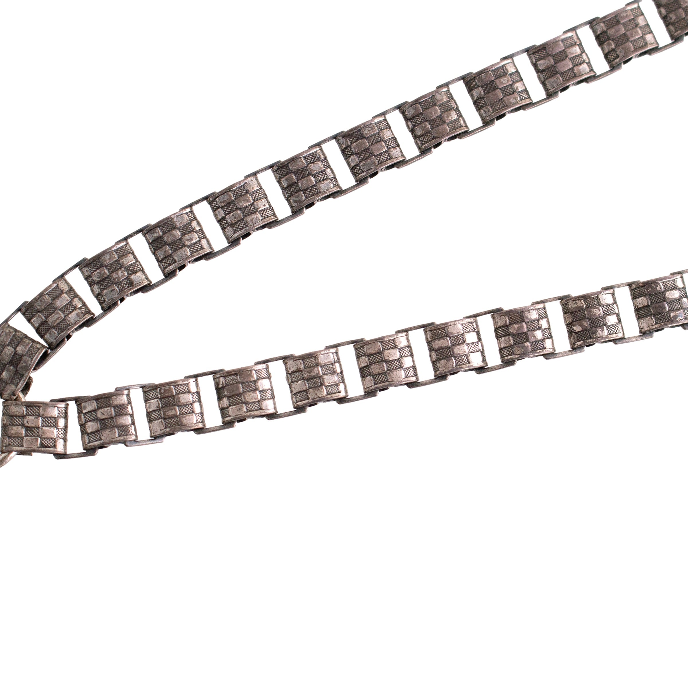 Silver Tone Book Link Necklace with Locket