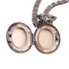 Silver Tone Book Link Necklace with Locket