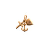 14K Gold Heart, Anchor and Cross Charm