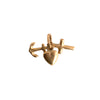 14K Gold Heart, Anchor and Cross Charm