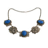 Blue Molded Glass Decorative Link Necklace