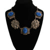 Blue Molded Glass Decorative Link Necklace