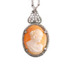 Vintage Sterling Shell Cameo Necklace