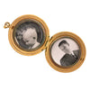 Gold Filled Round Locket with Floral and Shield Engraving