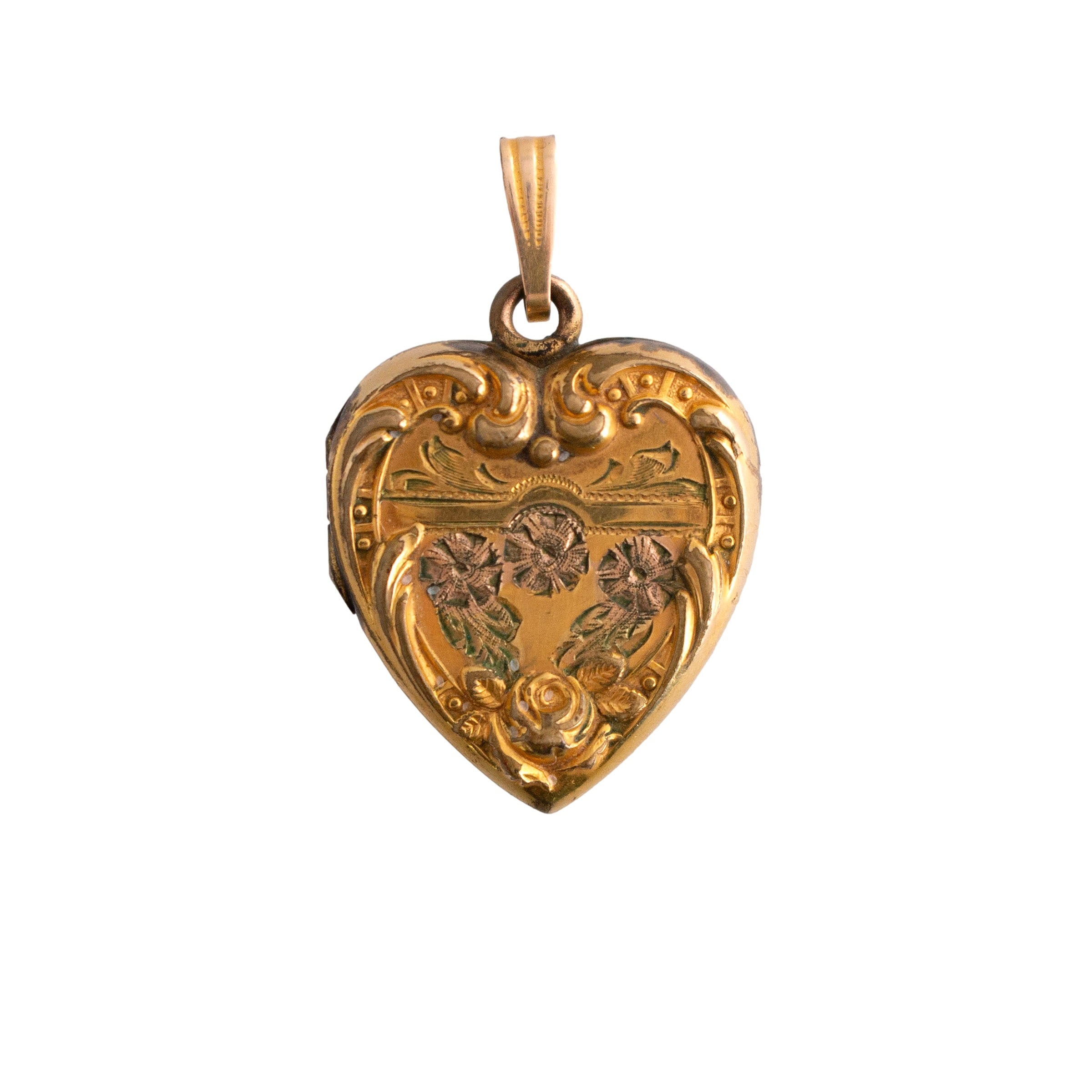 Vintage Gold-Filled Heart Floral Locket