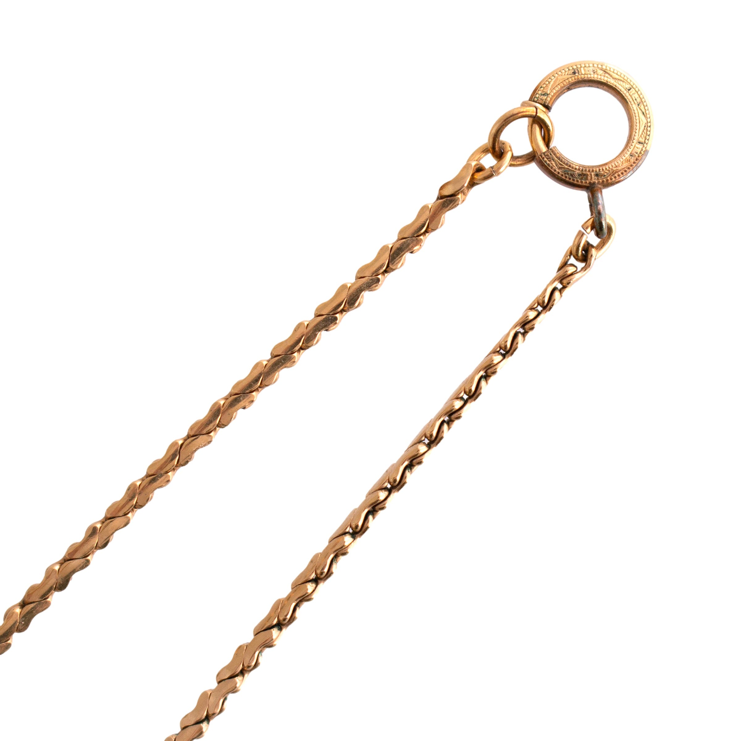 Antique Gold-Filled Pendant with Locket on Chain