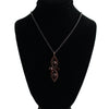 Bohemian Garnet Pendant on Black Stainless Chain