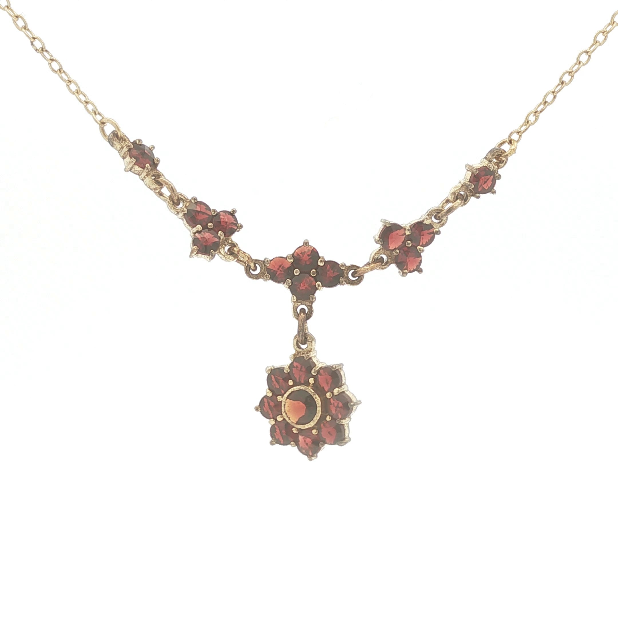 Bohemian Garnet Drop Necklace