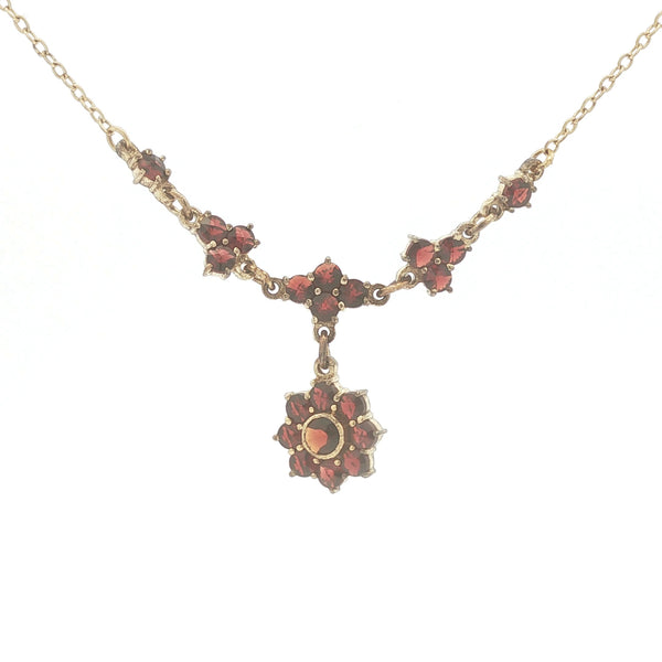Bohemian Garnet Drop Necklace