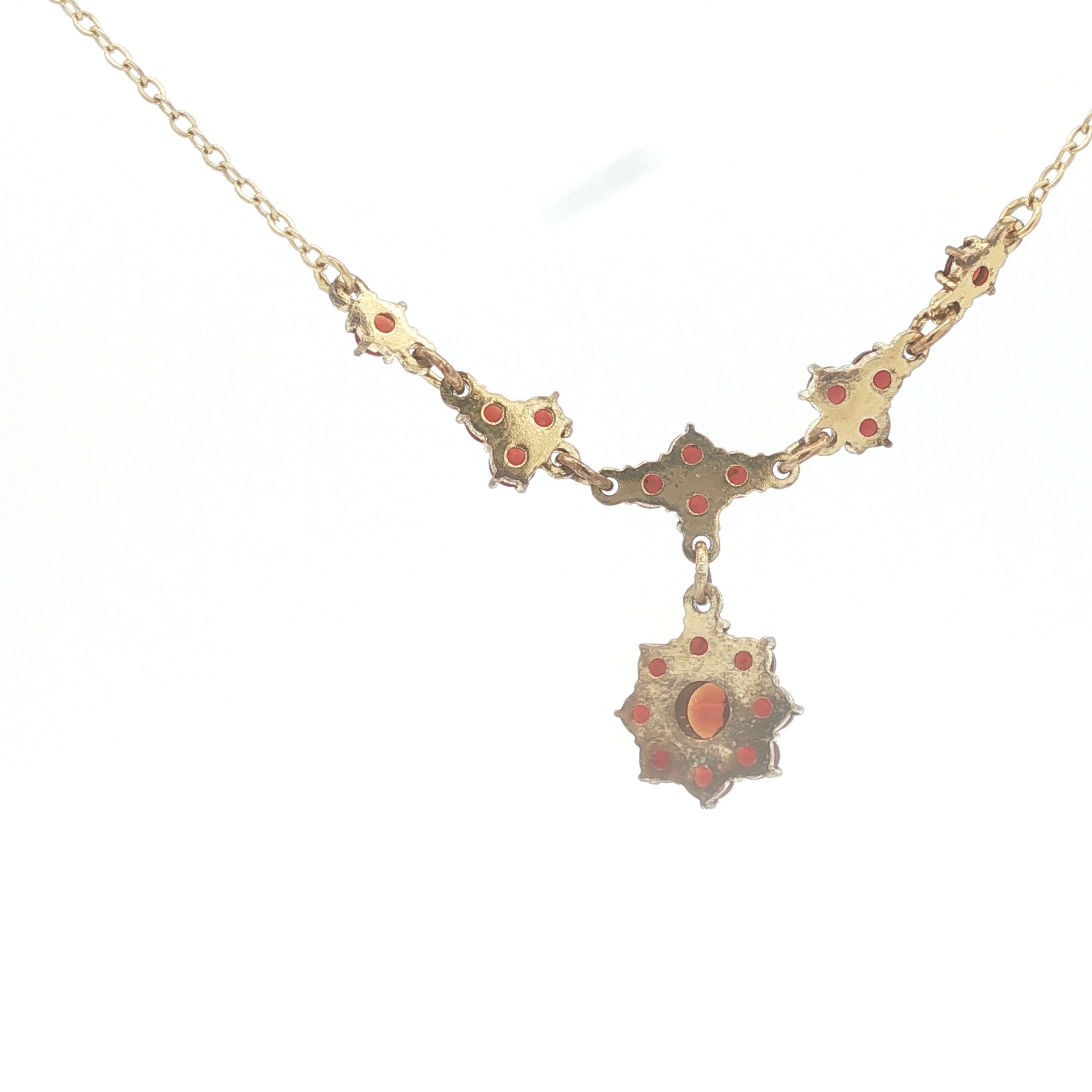 Bohemian Garnet Drop Necklace