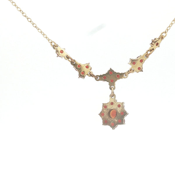 Bohemian Garnet Drop Necklace