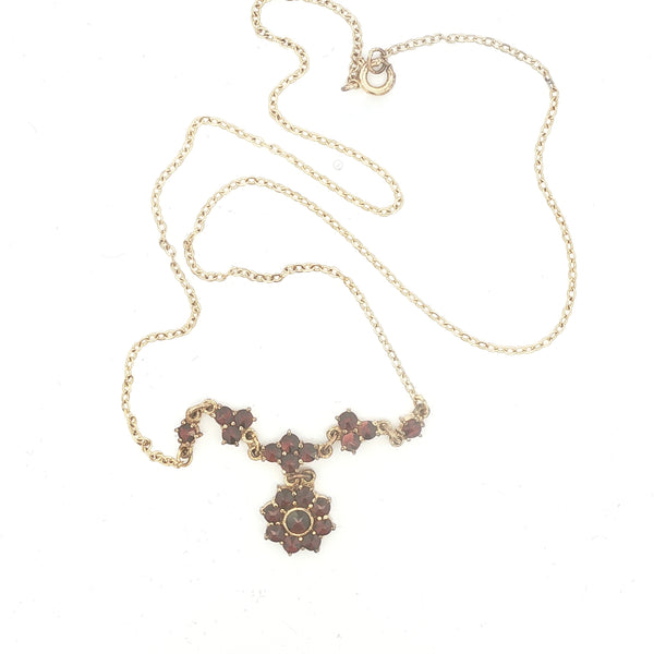 Bohemian Garnet Drop Necklace