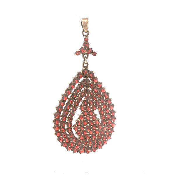 Bohemian Garnet Large Cluster Pendant
