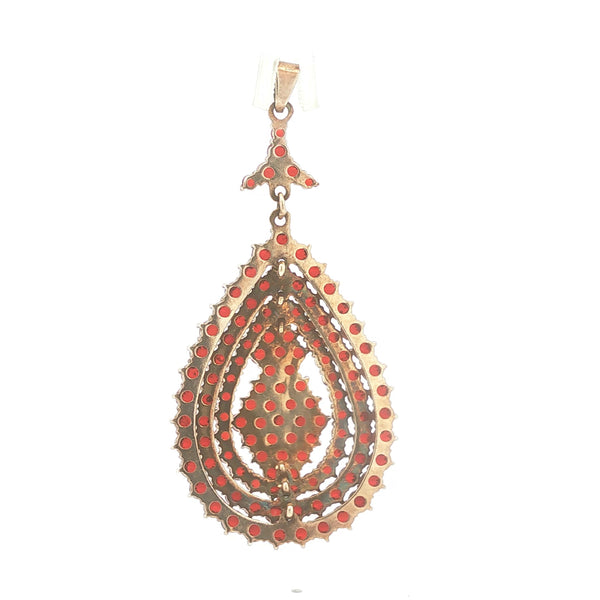 Bohemian Garnet Large Cluster Pendant