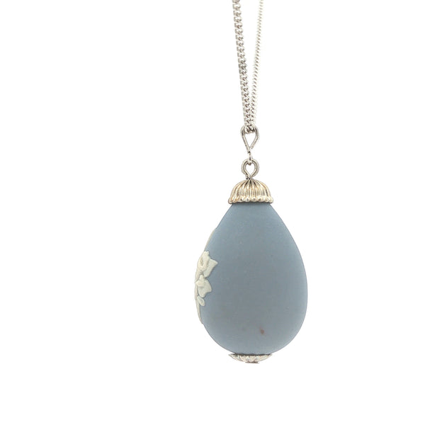 Jasperware Daffodil Easter Egg Pendant on Chain