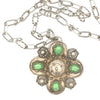 800 Silver Green Stone Pendant on Chain