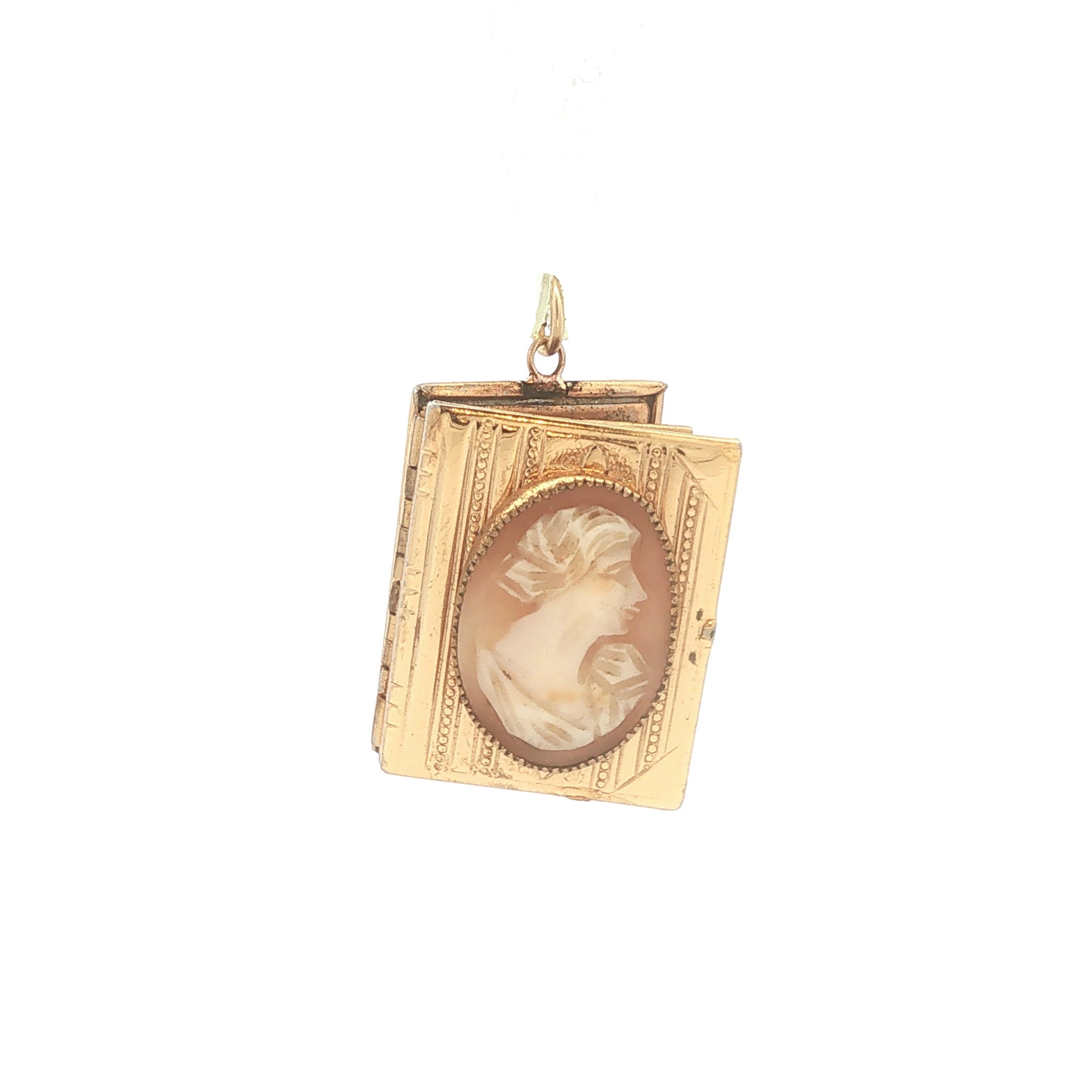 Vintage Gold Filled Cameo Book Locket