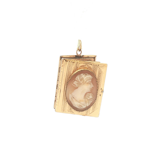 Vintage Gold Filled Cameo Book Locket