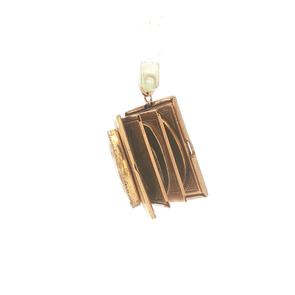 Vintage Gold Filled Cameo Book Locket
