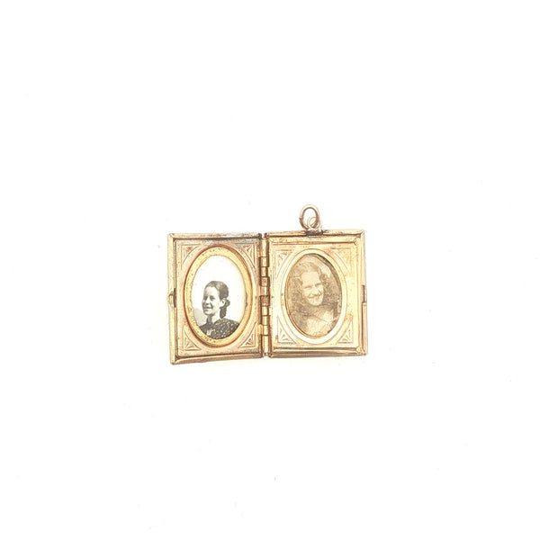 Vintage Gold Filled Cameo Book Locket