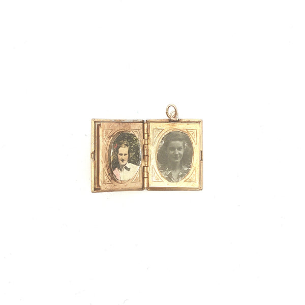 Vintage Gold Filled Cameo Book Locket