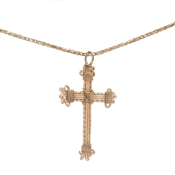 Vintage Wire Wrapped Cross on Chain