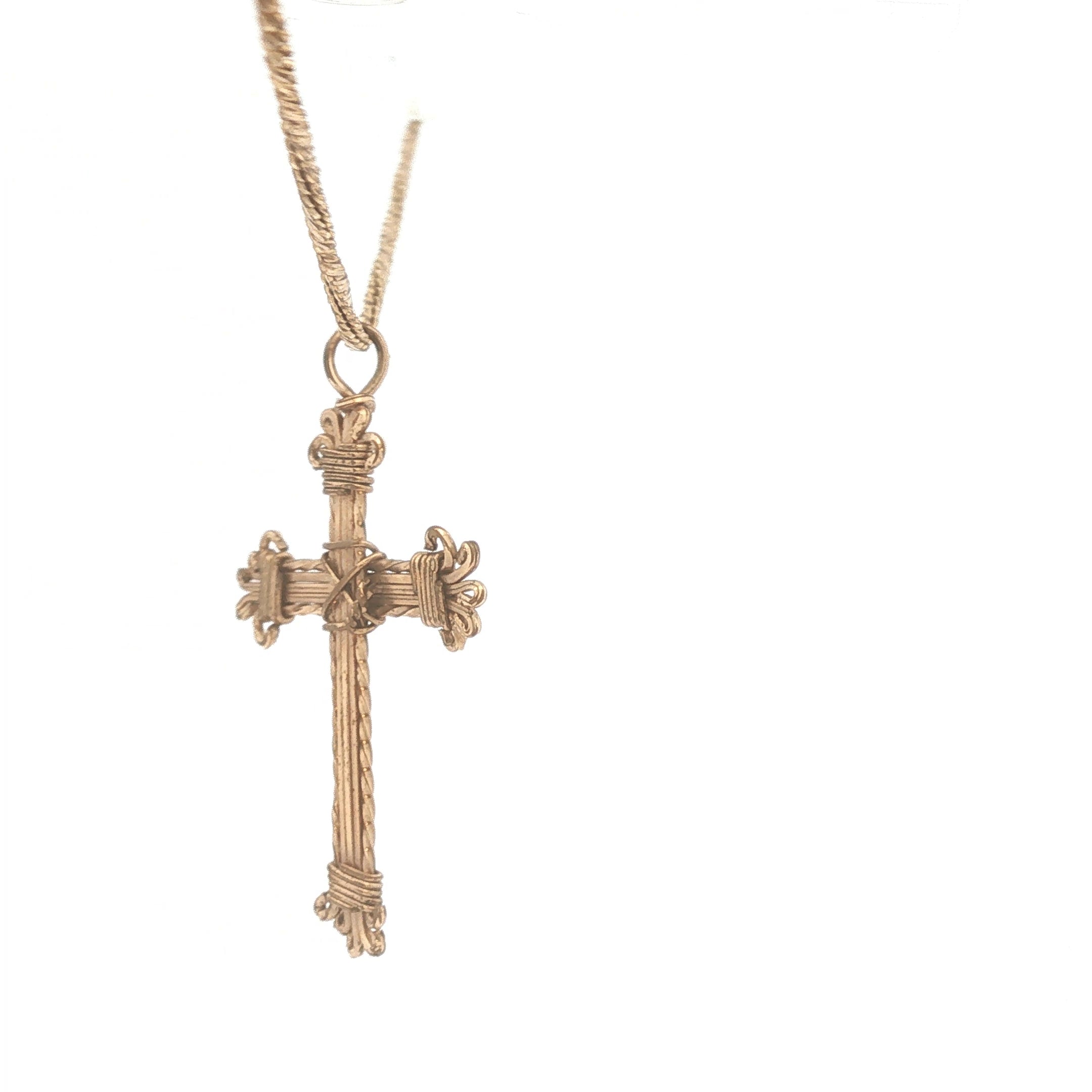 Vintage Wire Wrapped Cross on Chain