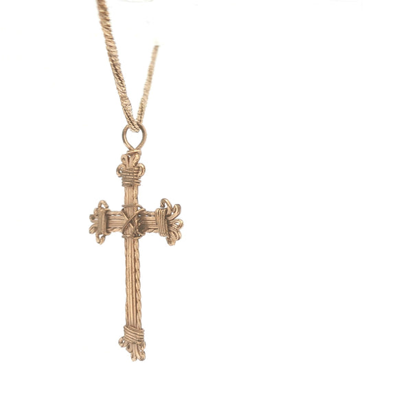 Vintage Wire Wrapped Cross on Chain