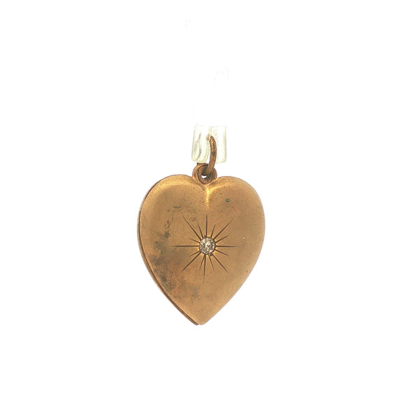 Brass Heart Slide Locket Pendant