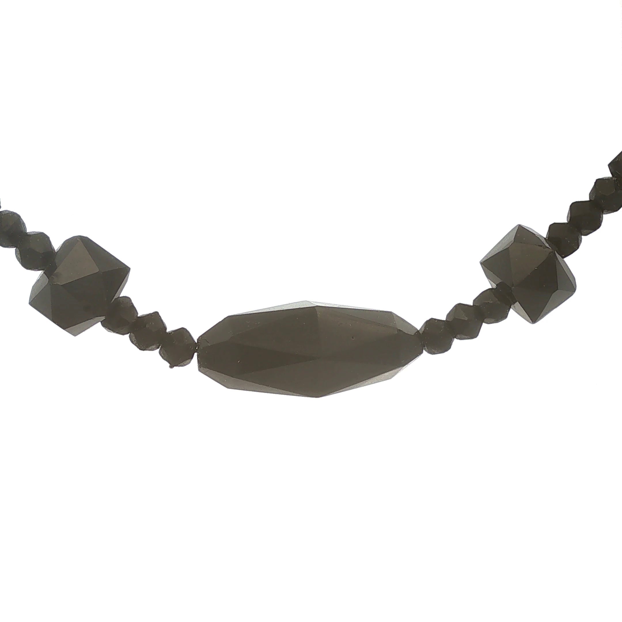 Black Glass Bead Choker Necklace