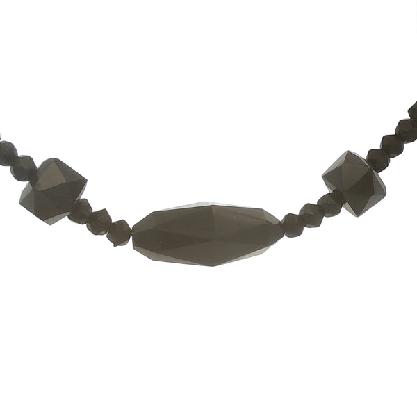 Black Glass Bead Choker Necklace
