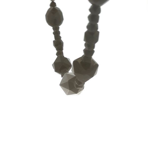 Black Glass Bead Choker Necklace