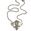 Art Nouveau Lady on Black Stainless Chain