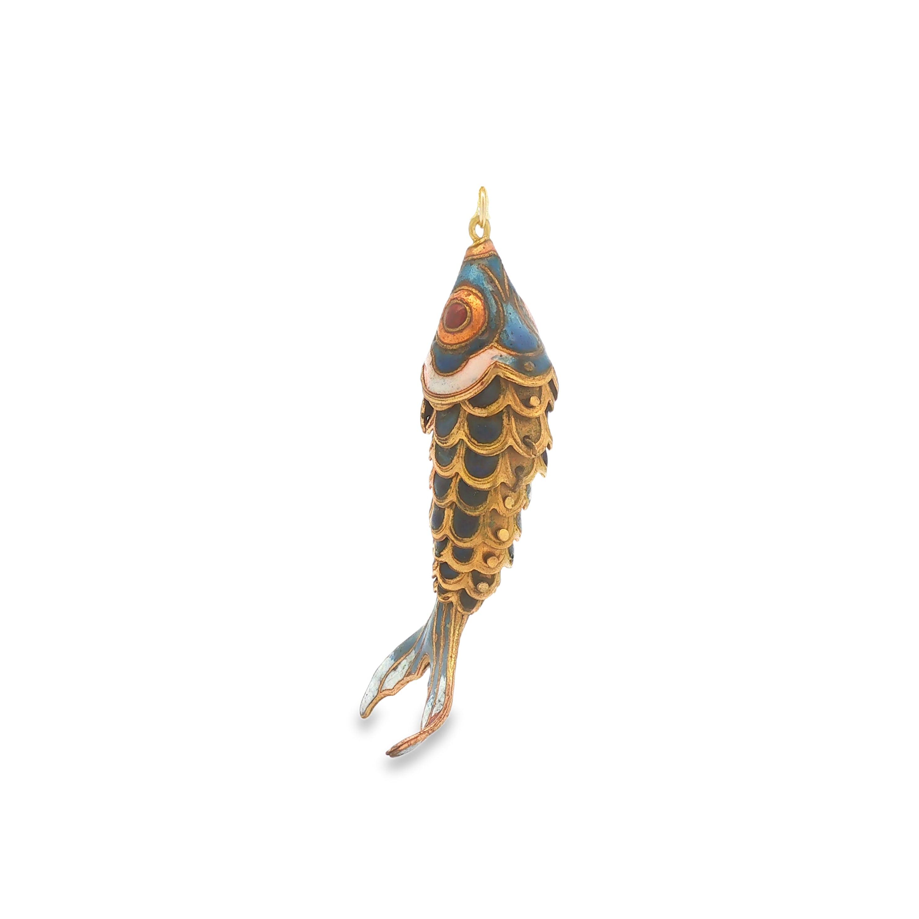 Cloisonne Articulated Fish Pendant