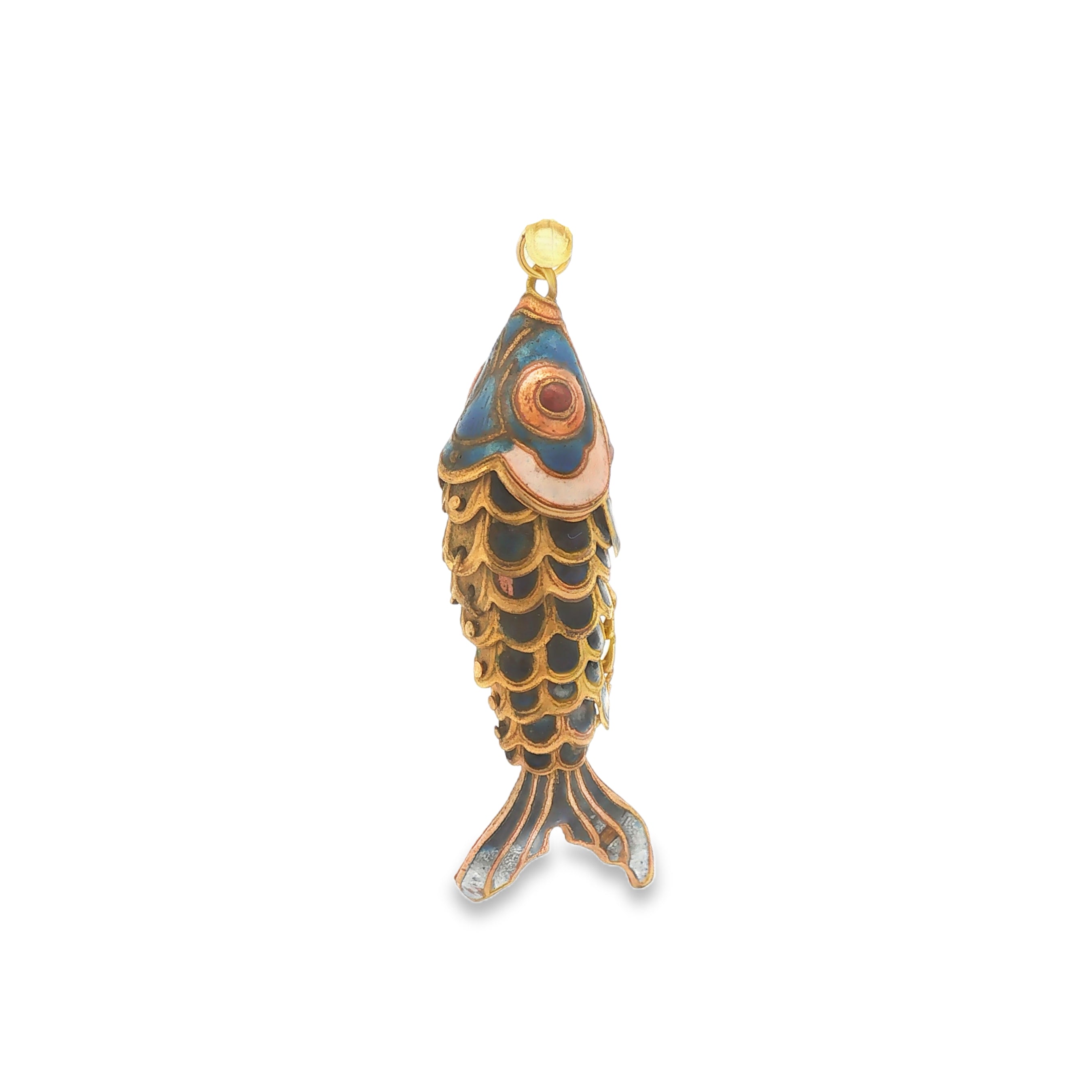 Cloisonne Articulated Fish Pendant