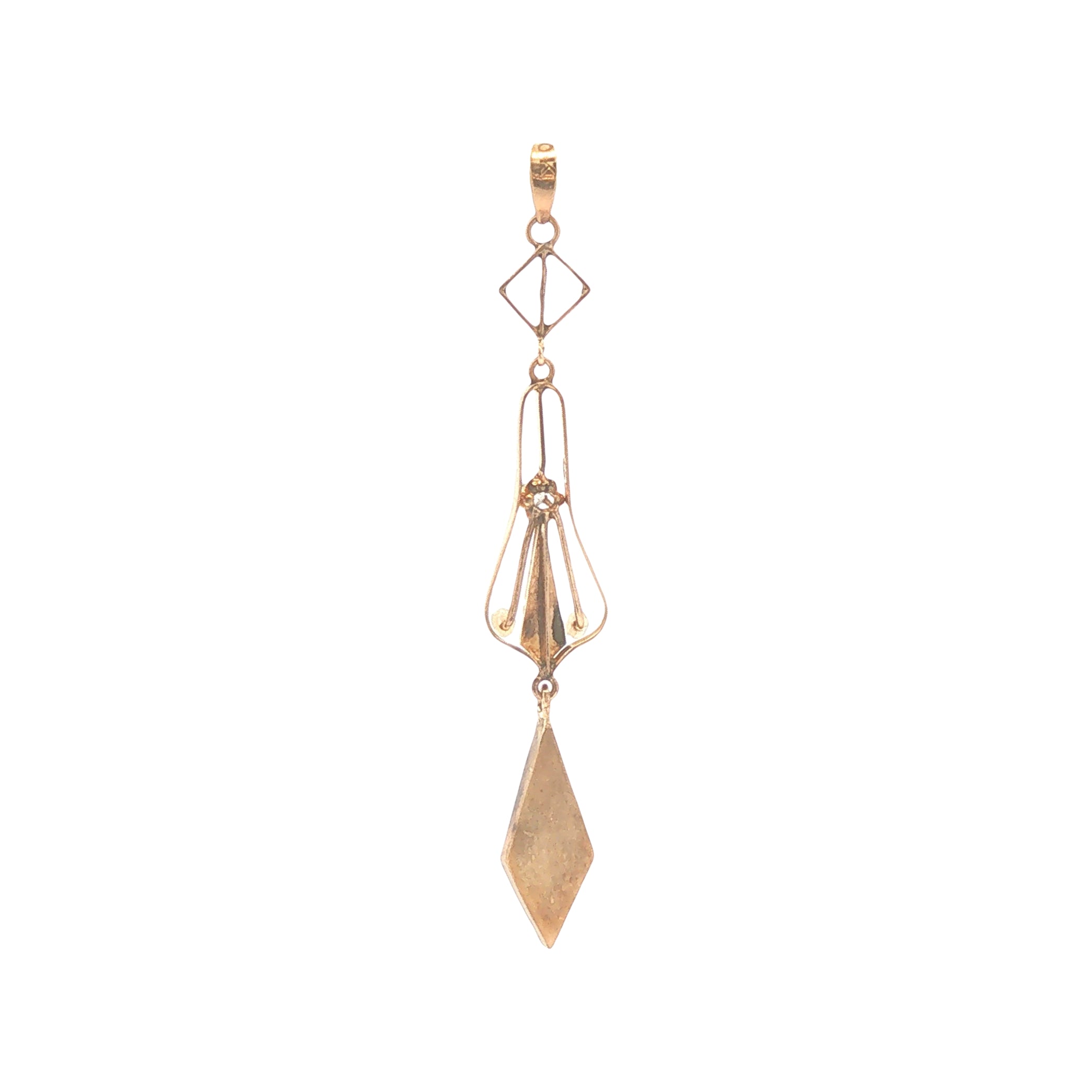 Upcycled Onyx and Seed Pearl Lavalier Pendant