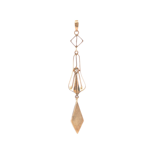 Upcycled Onyx and Seed Pearl Lavalier Pendant