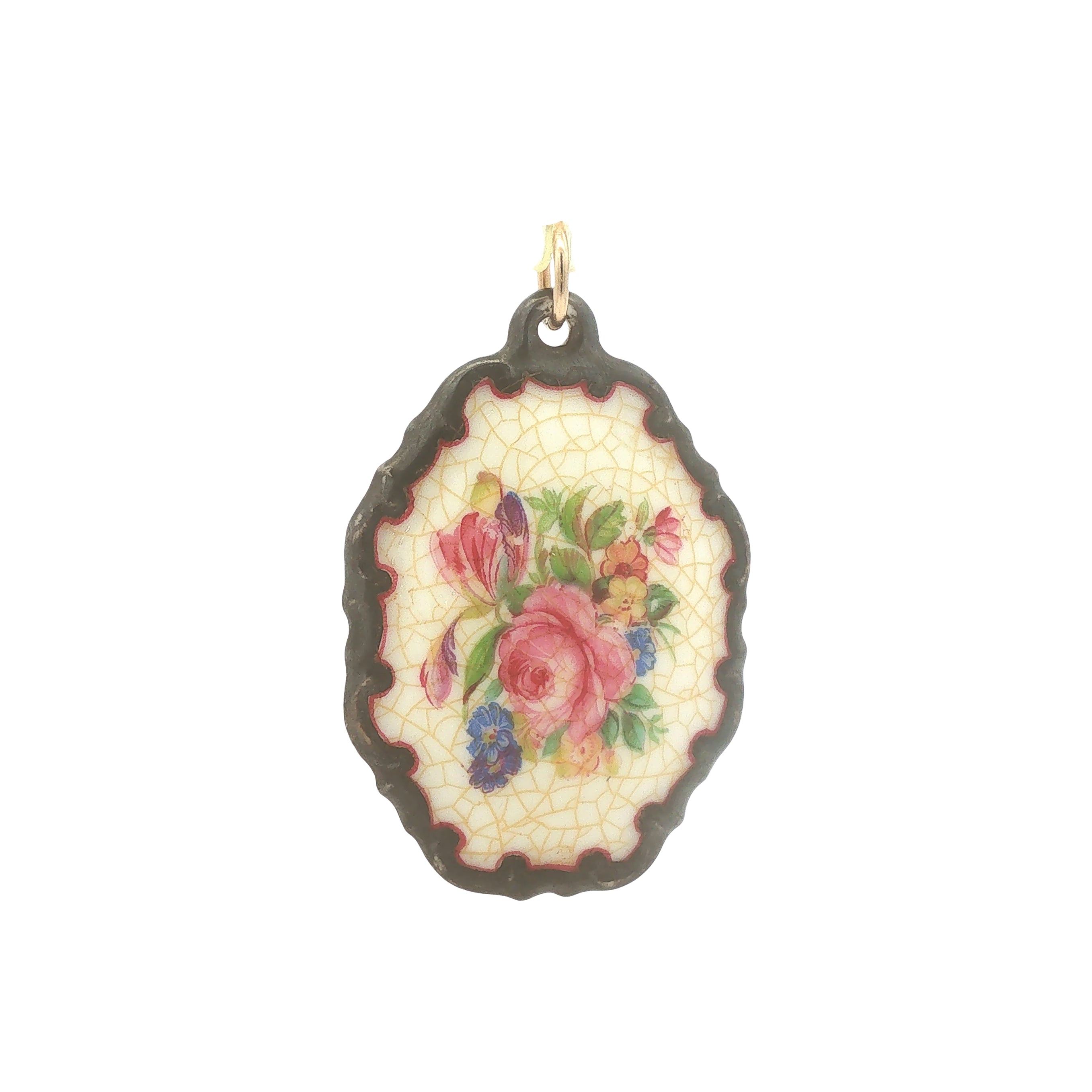 Rosenthal Ceramic Floral Pendant